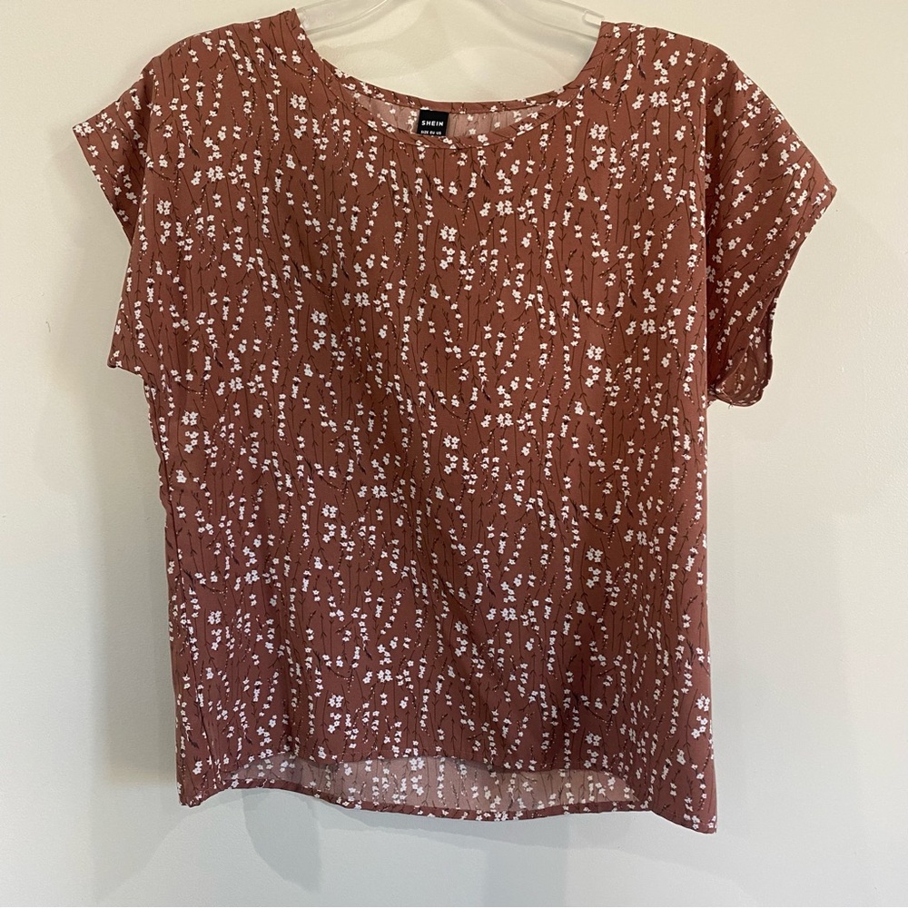 Brown Floral Women Top